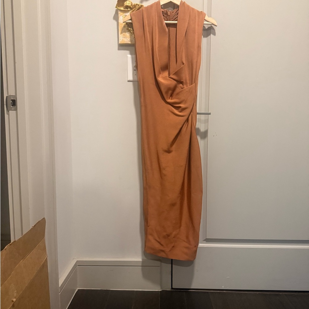 House of CB Elegant Tan Midi Dress